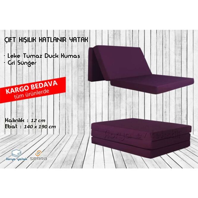 Çift Kişilik Katlanır Yatak 140x190 Cm - Görsel 7